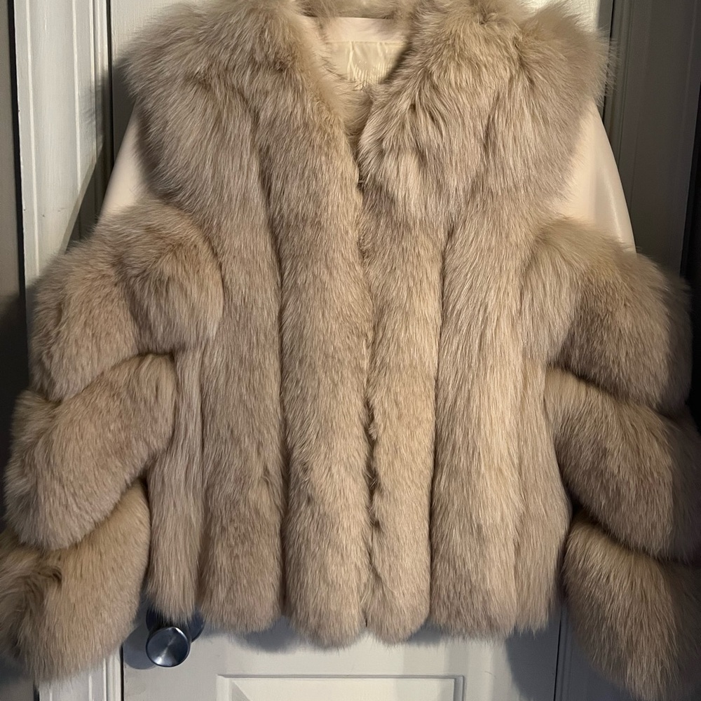 Fox fur and leather jacket size s